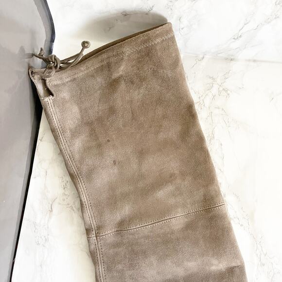 STUART WEITZMAN Highland Suede Over The Knee Boot Light Gray 8 - Picture 3 of 10
